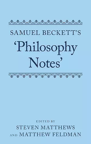 Samuel Beckett's 'Philosophy Notes' cover