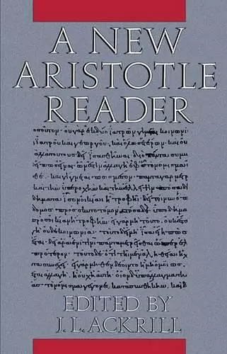 A New Aristotle Reader cover