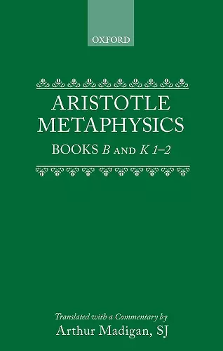 Aristotle: Metaphysics Books B and K 1-2 cover