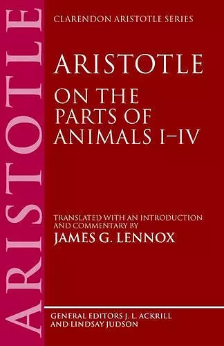Aristotle: On the Parts of Animals cover