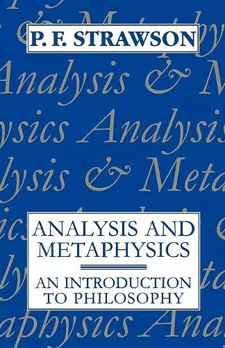 Analysis and Metaphysics cover