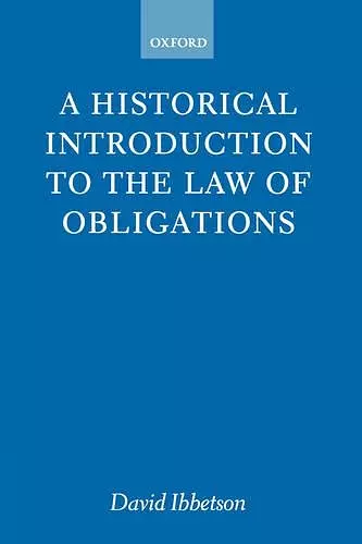 A Historical Introduction to the Law of Obligations cover