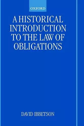 A Historical Introduction to the Law of Obligations cover