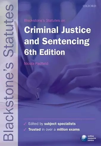 Blackstone's Statutes on Criminal Justice & Sentencing cover