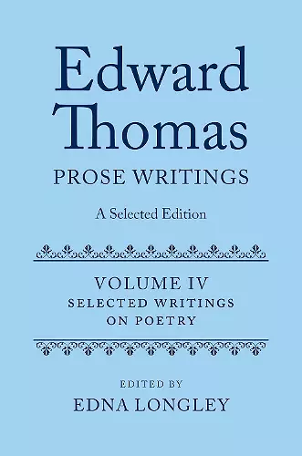 Edward Thomas: Prose Writings: A Selected Edition cover