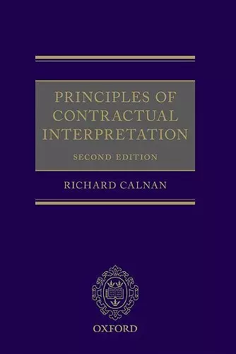 Principles of Contractual Interpretation cover