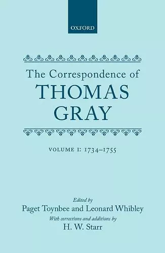 Correspondence of Thomas Gray cover
