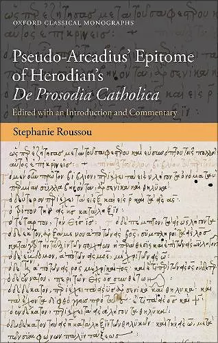 Pseudo-Arcadius' Epitome of Herodian's De Prosodia Catholica cover