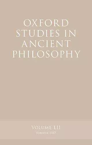 Oxford Studies in Ancient Philosophy, Volume 52 cover