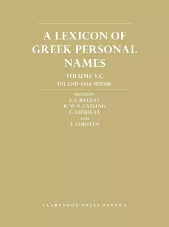 A Lexicon of Greek Personal Names cover