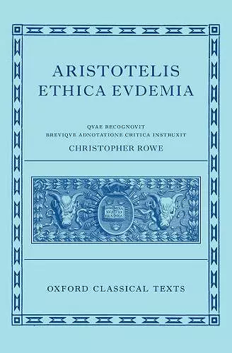 Aristotle's Eudemian Ethics cover
