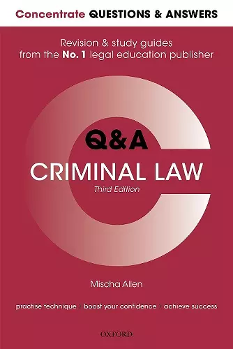 Concentrate Questions and Answers Criminal Law cover