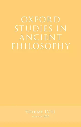 Oxford Studies in Ancient Philosophy, Volume 58 cover