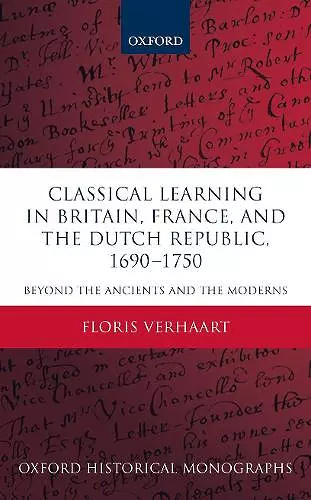 Classical Learning in Britain, France, and the Dutch Republic, 1690-1750 cover