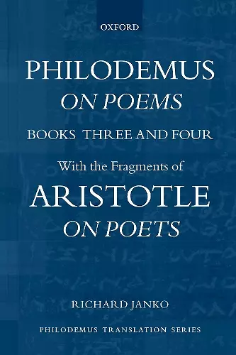 Philodemus, On Poems, Books 3-4 cover