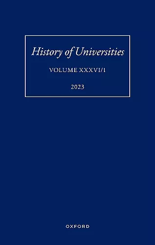 History of Universities: Volume XXXVI / 1 cover