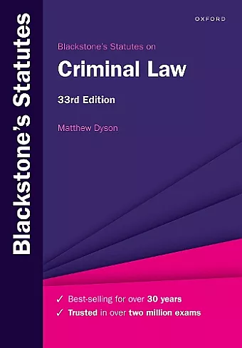 Blackstone's Statutes on Criminal Law cover