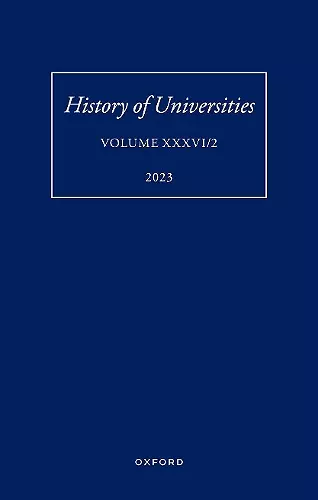 History of Universities: Volume XXXVI / 2 cover