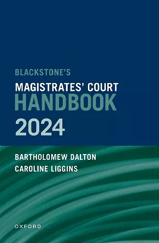 Blackstone's Magistrates' Court Handbook 2024 cover