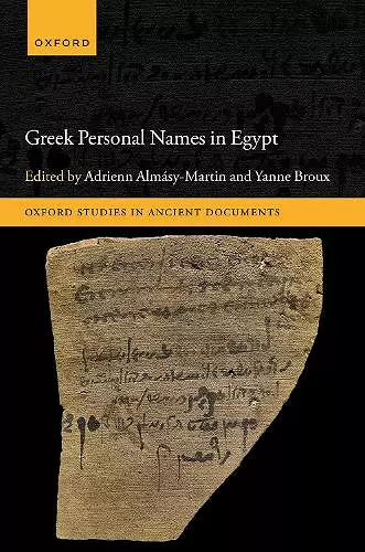 Greek Personal Names in Egypt cover