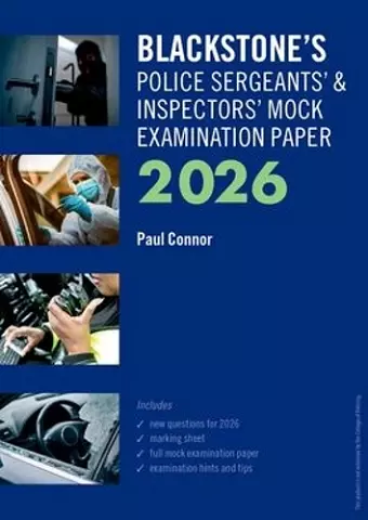 Blackstone's Police Sergeants' and Inspectors' Mock Examination Paper 2026 cover