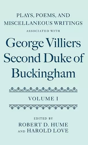 Plays, Poems, and Miscellaneous Writings associated with George Villiers, Second Duke of Buckingham cover