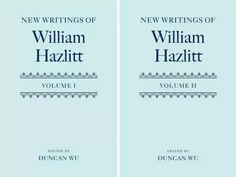 New Writings of William Hazlitt cover