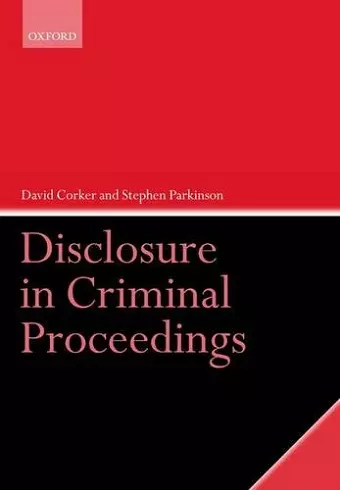 Disclosure in Criminal Proceedings cover