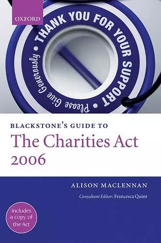 Blackstone's Guide to the Charities Act 2006 cover