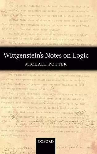 Wittgenstein's Notes on Logic cover