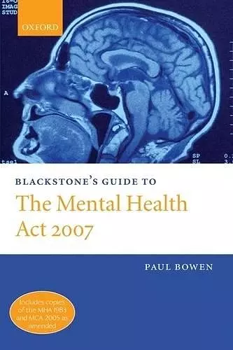 Blackstone's Guide to the Mental Health Act 2007 cover