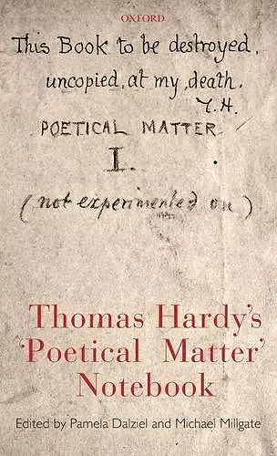 Thomas Hardy's 'Poetical Matter' Notebook cover