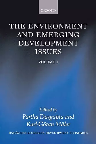 The Environment and Emerging Development Issues: Volume 1 cover