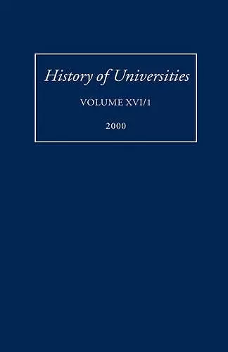 History of Universities: Volume XVI (1) cover