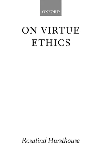 On Virtue Ethics cover