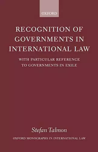 Recognition of Governments in International Law cover