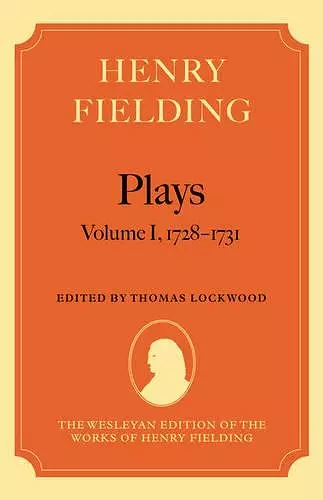 Henry Fielding - Plays cover