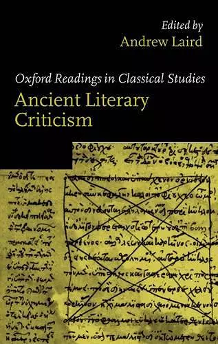 Ancient Literary Criticism cover