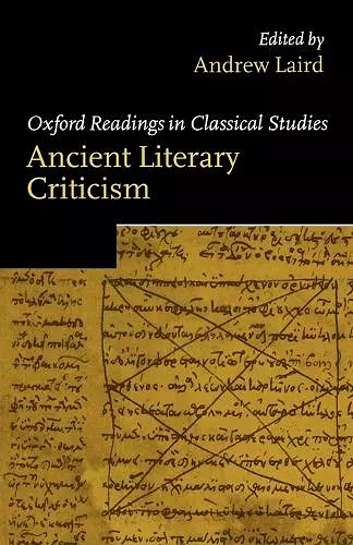 Ancient Literary Criticism cover