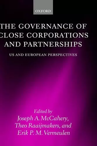 The Governance of Close Corporations and Partnerships cover