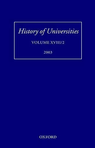 History of Universities, Volume XVIII/2 2003 cover