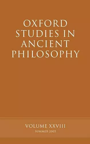 Oxford Studies in Ancient Philosophy XXVIII cover