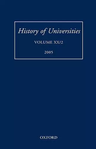 History of Universities cover
