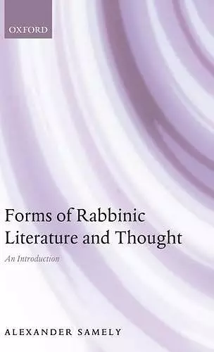 Forms of Rabbinic Literature and Thought cover