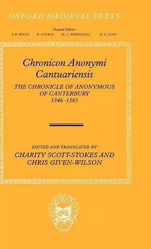 Chronicon Anonymi Cantuariensis cover