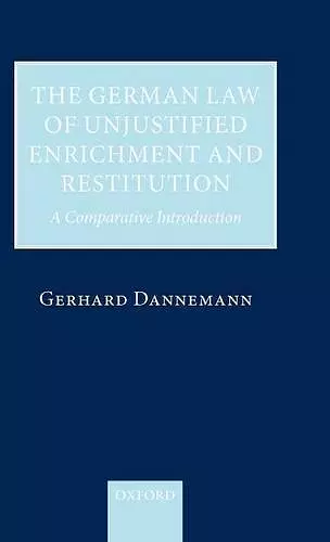 The German Law of Unjustified Enrichment and Restitution cover