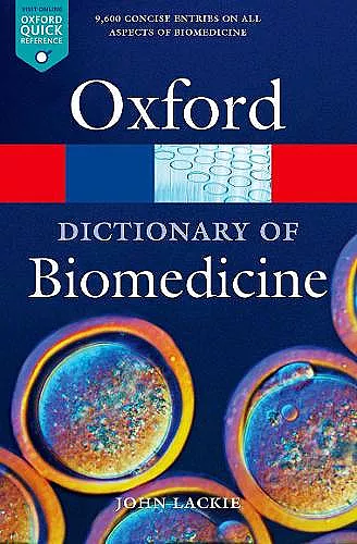 A Dictionary of Biomedicine cover