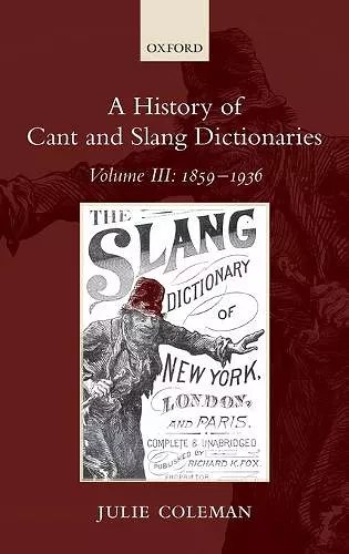 A History of Cant and Slang Dictionaries cover