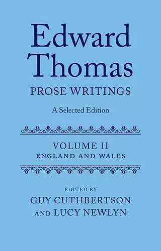 Edward Thomas: Prose Writings: A Selected Edition cover