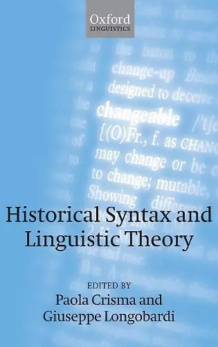 Historical Syntax and Linguistic Theory cover